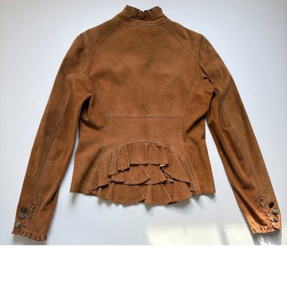 ARTICO Lamb Leather Suede Jacket Bustle Back  •36-Inch Chest  • Made in Italy - Picture 10 of 16